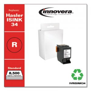 Innovera Remanufactured Red Postage Meter Ink, Replacement for Hasler ISINK34, 8,500 Page-Yield IVRISINK34