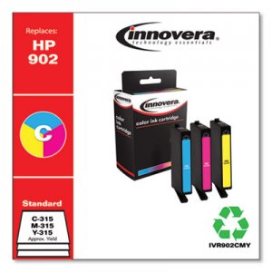 Innovera Remanufactured Cyan/Magenta/Yellow Ink, Replacement for HP 902 (T0A38AN), 315 Page-Yield IVR902CMY