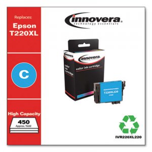 Innovera Remanufactured Cyan High-Yield Ink, Replacement for Epson T220XL (T220XL220), 450 Page-Yield IVR220XL220