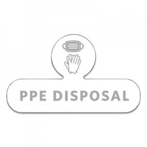 Rubbermaid Commercial Medical Decal, PPE DISPOSAL, 9.5 x 5.6, White RCP2137851 2137851