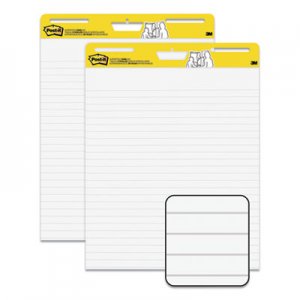 Post-it Easel Pads Super Sticky Self-Stick Easel Pads, Ruled 1 1/2", 25 x 30, White, 30 Sheets