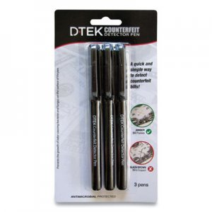 CONTROLTEK DTEK Counterfeit Detector Pens, Black, 3/Pack CNK560191 560191