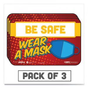 Tabbies BeSafe Messaging Education Wall Signs, 9 x 6, "Be Safe, Wear A Mask", 3/Pack TAB29547 29547