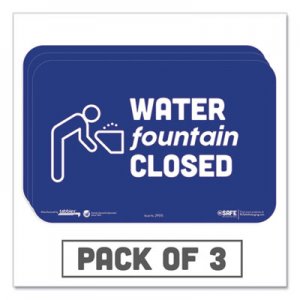 Tabbies BeSafe Messaging Education Wall Signs, 9 x 6, "Water Fountain Closed", 3/Pack TAB29515 29515