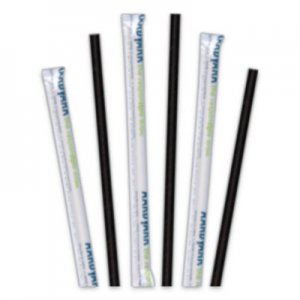 Hoffmaster Aardvark Paper Straws, 5.75", Black, 3,200/Carton HFM61612099 61612099