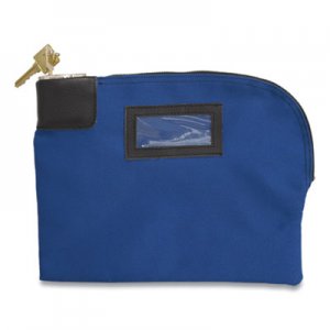 CONTROLTEK Fabric Deposit Bag, Locking, 8.5 x 11 x 1, Canvas, Blue CNK530312 530312
