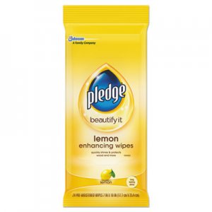 Pledge Lemon Scent Wet Wipes, Cloth, 7 x 10, White, 24/Pack SJN319250PK 319250PK
