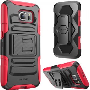 i-Blason Galaxy S6 Prime Dual Layer Holster Case with Kickstand and Belt Clip S6-PRIME-RED