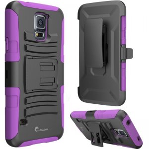 i-Blason Prime Dual Layer Holster Case with Kick Stand for Samsung Galaxy S5 S5-PRIME-PURPLE