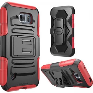 i-Blason Galaxy S6 Active Prime Dual Layer Holster Case with Kickstand and Belt Clip S6ACT-PRIME-RED