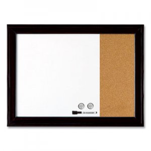 Quartet Home Decor Magnetic Combo Dry Erase with Cork Board on Side, 23 x 17, Black Wood Frame QRT79283 79283