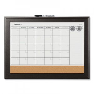 Quartet Home Decor Magnetic Combo Dry Erase with Cork Board on Bottom, 23 x 17, Espresso Wood Frame QRT79275 79275