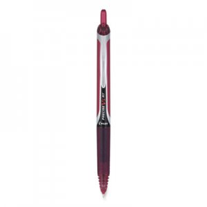 Pilot Precise V5RT Retractable Roller Ball Pen, Extra-Fine 0.5 mm, Burgundy Ink, Burgundy/Silver Barrel, Dozen PIL15137