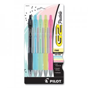 Pilot G2 Pastel Retractable Gel Pen, Fine 0.7 mm, Assorted Pastel Ink/Barrel, 5/Pack PIL14171