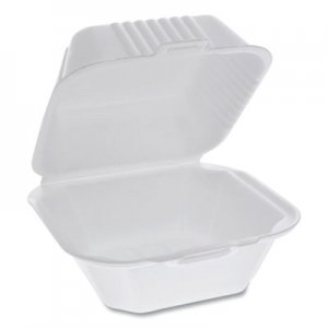 Pactiv Foam Hinged Lid Containers, Sandwich, 5.75 x 5.75 x 3.25, White, 504/Carton PCTYHLW06000000 YHLW06000000