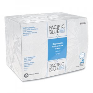 Georgia Pacific Professional Pacific Blue Select Disposable Patient Care Washcloths, 9.5 x 13, White, 50/Pack, 20 Packs/Carton