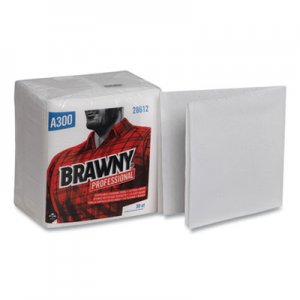 Brawny Professional Cleaning Towels, 1-Ply, 12 x 13, White, 50/Pack, 12 Packs/Carton GPC28612 28612