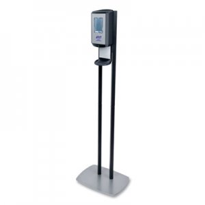 PURELL CS6 Hand Sanitizer Floor Stand with Dispenser, 1,200 mL, 13.5 x 5 x 28.5, Graphite/Silver