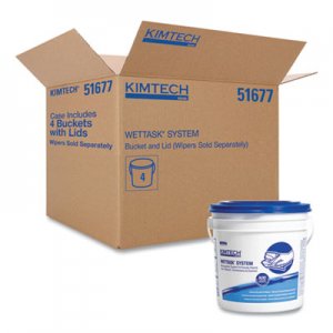 KIMTECH WetTask Wiper Bucket, White/Blue, 4/Carton KCC51677 51677