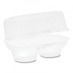 Pactiv ClearView Bakery Cupcake Container, 2-Compartment, 6.75 x 4 x 4, Clear, 100/Carton PCT2002 2002