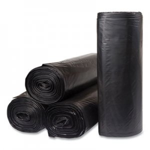 Inteplast Group Low-Density Commercial Can Liners, 60 gal, 1.2 mil, 38" x 58", Black, 10 Bags/Roll, 10
