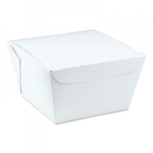 Pactiv EarthChoice OneBox Paper Box, 46 oz, 4.5 x 4.5 x 3.25, White, 200/Carton PCTNOB08W NOB08W