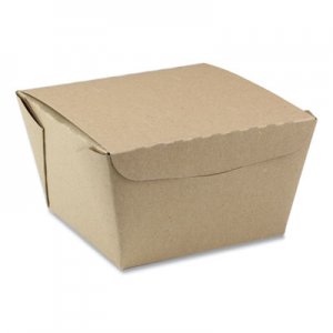 Pactiv EarthChoice OneBox Paper Box, 46 oz, 4.5 x 4.5 x 3.25, Kraft, 200/Carton PCTNOB08KEC NOB08KEC