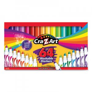 Cra-Z-Art Washable Markers, Broad Bullet Tip, 64 Assorted Colors, 64/Set CZA13424 013424