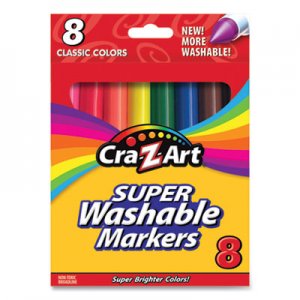 Cra-Z-Art Super Washable Markers, Broad Bullet Tip, 8 Assorted Colors, 8/Set CZA1000024 1000024