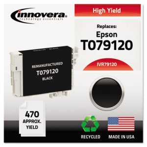 Innovera Remanufactured Black High-Yield Ink, Replacement for Epson 79 (T079120), 470 Page-Yield IVR79120