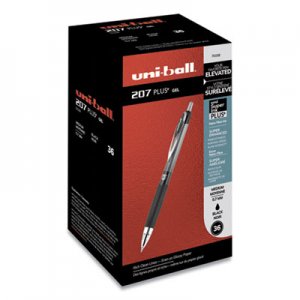 207 Plus+ Gel Pen, Retractable, Medium 0.7 mm, Black Ink, Black Barrel