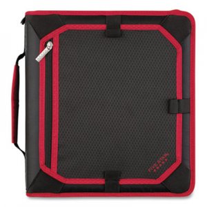Five Star Zipper Binder, 3 Rings, 2" Capacity, 11 x 8.5, Black/Red Accents FVS24440219 29052CE8