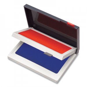 COSCO Two-Color Felt Stamp Pads, 4.25 x 3.75, Blue/Red COS520826 090429
