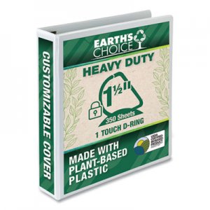 Samsill Earth's Choice Heavy-Duty Biobased One-Touch Locking D-Ring View Binder, 3 Rings, 1.5" Capacity, 11