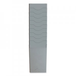 Pyramid Technologies 10-Pocket Time Card Rack, 5.13 x 2.25 x 9.25, Plastic, Light Gray PTI24337607 400