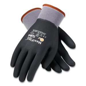 MaxiFlex Ultimate Seamless Knit Nylon Gloves, Nitrile Coated MicroFoam Grip on Full Hand, Medium, Gray, 12 Pairs PID179939 34-876