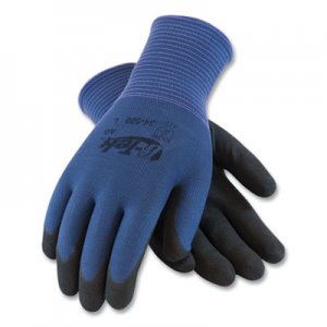 G-Tek GP Nitrile-Coated Nylon Gloves, Medium, Blue/Black, 12 Pairs PID177594 34-500/M