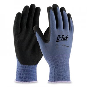 G-Tek GP Nitrile-Coated Nylon Gloves, Large, Blue/Black, 12 Pairs PID177593 34-500/L