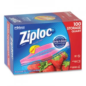 Ziploc Seal Top Bags, 1 qt, 7.44" x 7", Clear, 100/Box SJN24442307 316962