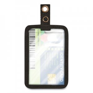 COSCO MyID Leather ID Badge Holder, Vertical/Horizontal, 2.5 x 4, Black COS357509 075009