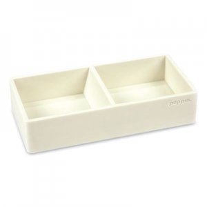 Poppin Softie This + That Tray, 2-Compartment, 3 x 6.25 x 1.5, White PPJ570742 100439