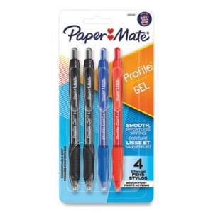 Paper Mate Profile Retractable Gel Pen, Medium 0.7 mm, Assorted Color Ink/Barrel, 4/Pack PAP24428115 2095469