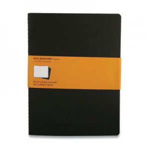 Moleskine Cahier Journal, Quadrille Rule, Black Cover, 7.5 x 9.75, 120 Sheets, 3/Pack HBG401611 705014