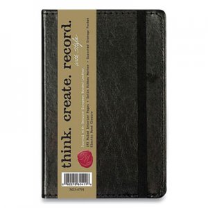 Markings by C.R. Gibson Bonded Leather Journal, Black Cover, 3.56 x 5.5, 192 Ivory Pages CGB673891 MJ3