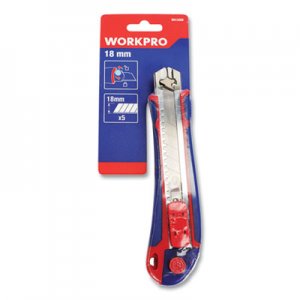 WorkPro Plastic Snap-Off Knife, 18 mm, 5 Self-Loading Blades GSL24394171 W012008WE