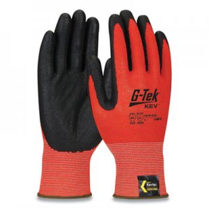 G-Tek KEV Hi-Vis Seamless Knit Kevlar Gloves, X-Large, Red/Black PID2742419 09-K1640/XL