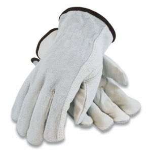PIP Top-Grain Leather Drivers Gloves with Shoulder-Split Cowhide Leather Back, Small, Gray PID179957 68-161SB/S