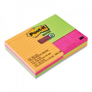 Post-it Notes Super Sticky Pads in Rio de Janeiro Colors, Combo Pack, 6 Plain 1.88 x 1.88