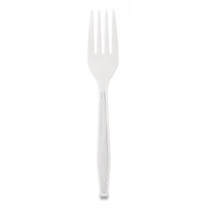 Berkley Square Elegant Dinnerware Heavyweight Cutlery, Polystyrene, Fork, White, 500/Box BSQ2465770 1072010