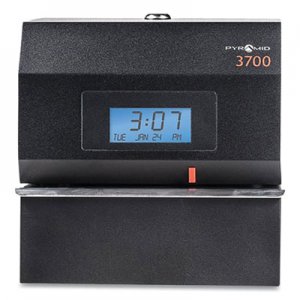 Pyramid Technologies 3700 Heavy-Duty Time Clock and Document Stamp, Black PTI506621 3700